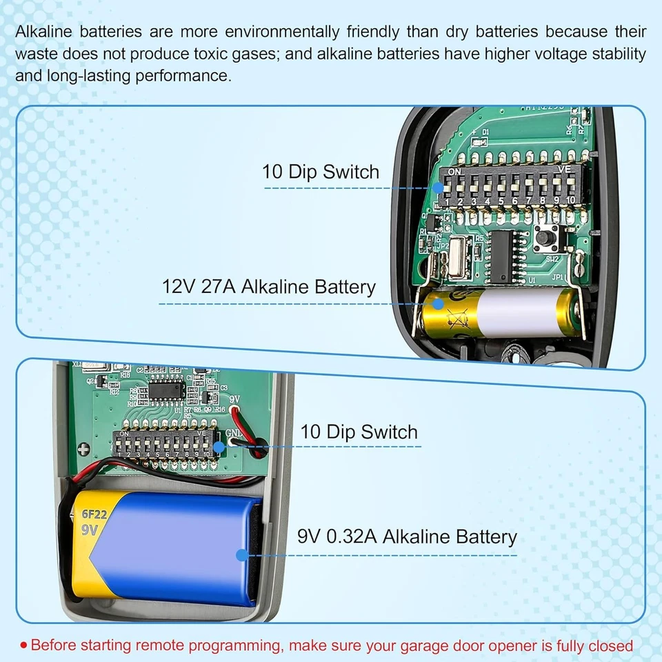 2x Para 3089 Multi-código Multicodigo 308911 Lineal MCS308911 300mhz 1 Botón Control Remoto Foto 3 de 4