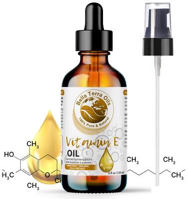 Natural Vitamin E Oil 100% Pure Skin Hair Face Anti-Aging Moisturizer