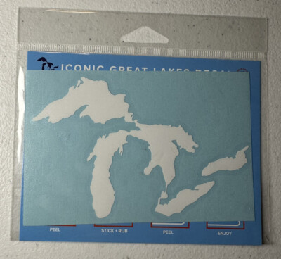 Michigan Great Lakes Window Vinyl Sticker Decal - Solid White Color