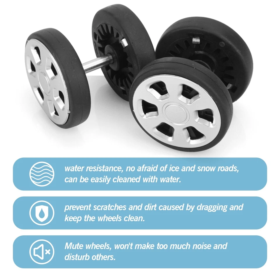 Koffer Ersatzrollen Robust Koffer Rollen Gepäck Ersatzräder mit 4 Schraublöchern - Bild 4 von 4