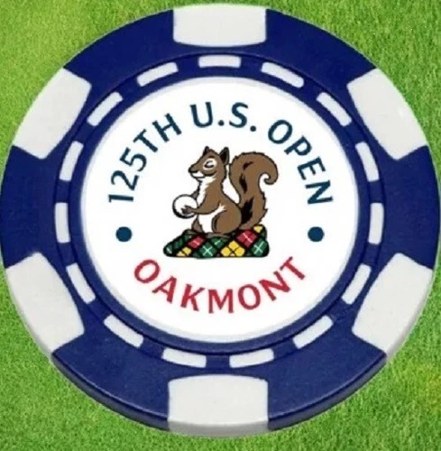US Open 2025 Oakmont CC  Clay Poker Chip 3 pcs  Blue Poker Chips - Picture 1 of 5