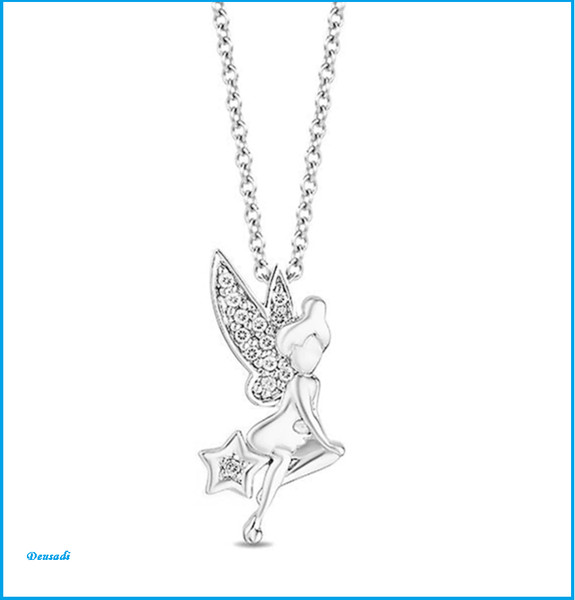 CADENA Y COLGANTE CON HADA DE ACERO QUIRÚRGICO Y CRISTAL