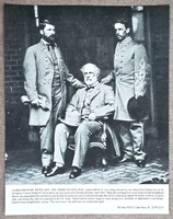 AMERICAN CIVIL WAR VINTAGE PHOTO CONFEDERATE GENERAL ROBERT E LEE & MAJOR CUSTIS