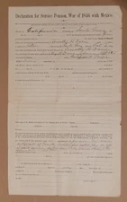 Mexican War Pension Application   11th U.S. Infantry Regiment vet   1880s
