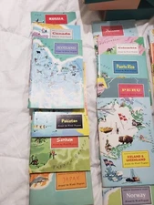 24 American Geographical Society Around the World Program with Stickers