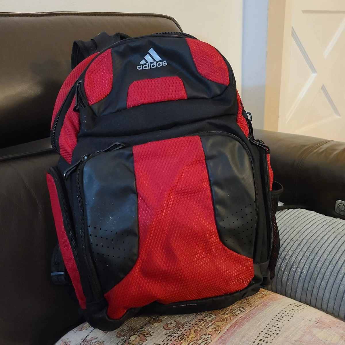 Adidas Fresh PAK Load Spring climacool large Backpack Black u0026amp; Red, EUC!  | eBay