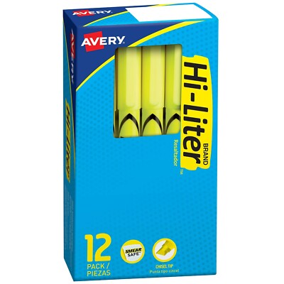 HIGH LIGHTER MARKERS AVERY HI-LITER  12 PACK