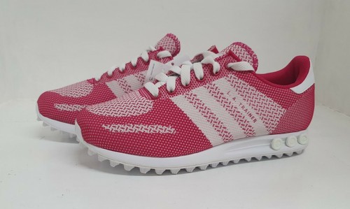 JUNIORS ADIDAS LA WEAVE PINK WHITE 