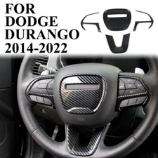 Carbon Fiber Style Steering Wheel Cover Trim for Dodge Durango 2014-2023