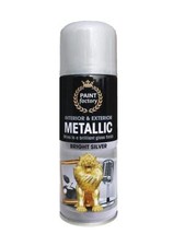 METALLIC SILVER AEROSOL SPRAY PAINT ALL-PURPOSE GLOSS WOOD METAL SPRAY 200ML