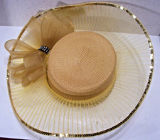 Spring Summer Easter Church Wedding Derby Hat Bow Rhinestones Sequins Mesh Brim