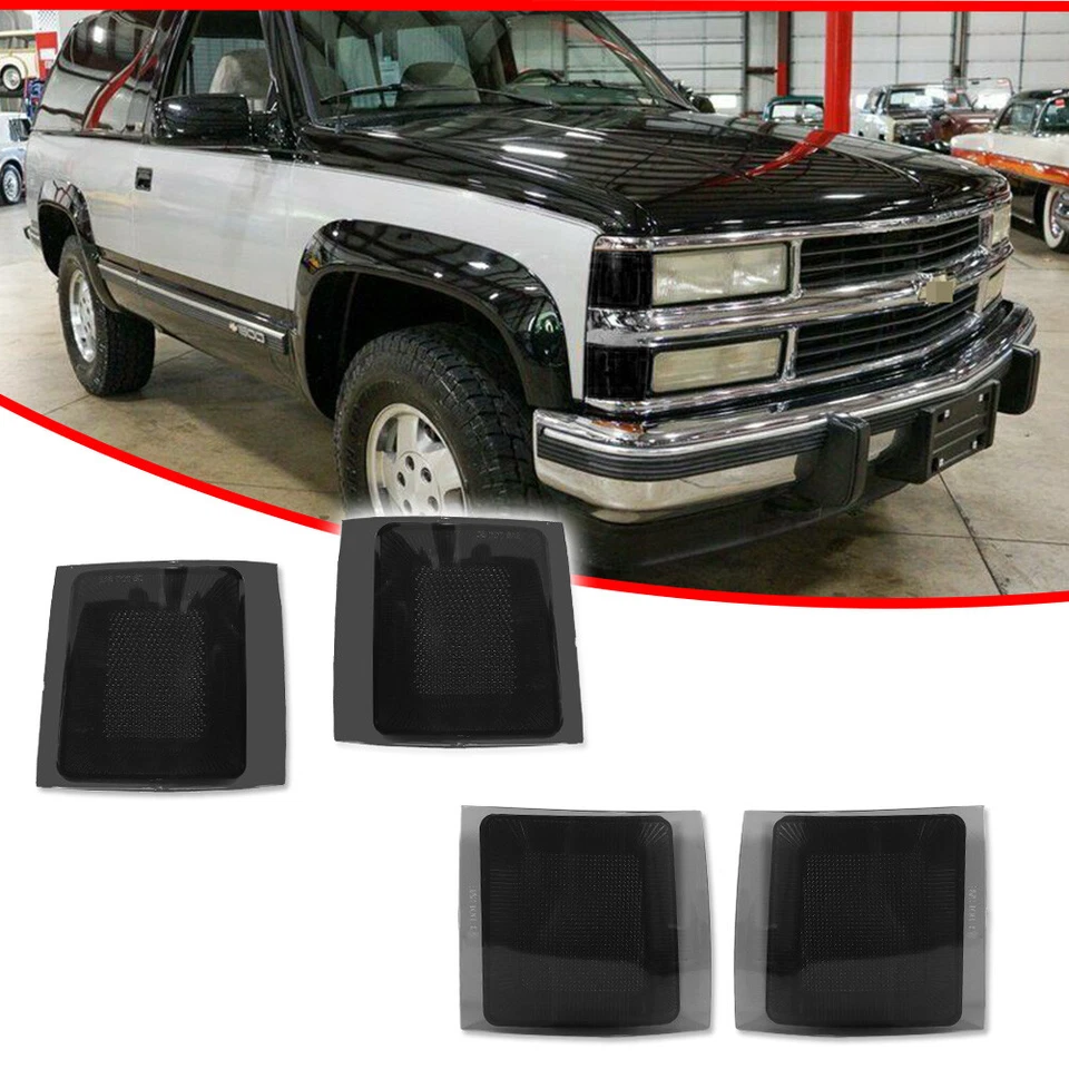 Luces de esquina marcadoras laterales delanteras de humo 4 piezas para camionetas 94-00 Chevy&GMC C/K Foto 2 de 4