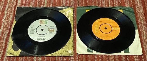 2 x David Bowie “7” Let’s Dance/Golden Years. 70s/80s. EX/G+ Glam/Rock/Pop/Dance