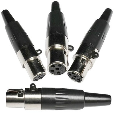 CESS TA5F 5-Pin Mini XLR Female Jack Cable Connector Adapter for Mic Micropho...
