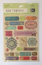 Jubilee Words Clearly Yours Epoxy Scrapbooking Stickers By K&Company