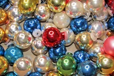 Lot Vintage Glass Color 20mm BALL Feather Tree Christmas Ornaments Japan