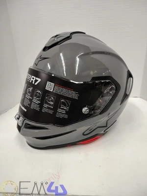 Alpinestars Supertech S-R7 Grey Gloss Helmet ECE06/DOT Pick Size - Image 1 of 4