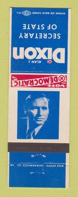 Matchbook Cover - Alan Dixon Secretary of State IL Illinois