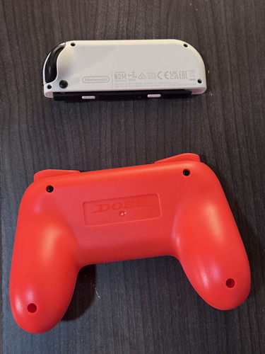 White Nintendo Switch Joy-Cons OEM Authentic with Red Hand Grip - Picture 3 of 4