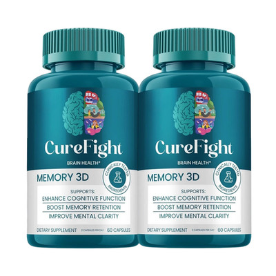 2-Pack Cure Fight for Memory 3D Capsules, CureFight Brain Support - 120 Capsules