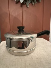 VTG Revere Ware Stainless 3 qt Steamer Insert Handle Strainer Pan Pot/ lid