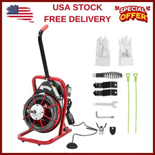 1/2Heavy-Duty Cleaner Drain Snake 75ft, Auto-...