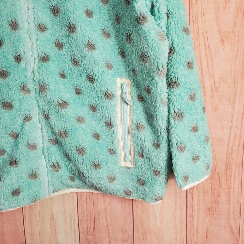 Talbots Womens Mint Green Polka Dot Sherpa Full Zip Jacket Sz 2XP NWT - Image 3 of 4