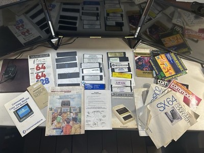 Huge Commodore 64 C64 Vintage games & Game Lot Manuals + Magazines Bundle