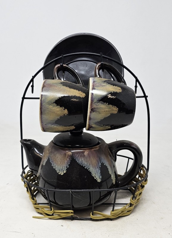 2 Person Coffe Set With Basket Stand, photo 1 of 4