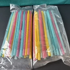 Tupperware Reusable Whistle Impressions Tumbler Straws Set of 40