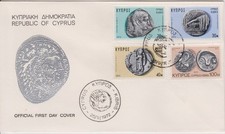 CYPRUS 1972 - Ancient Coins of Cyprus Series 1/Money SG 393-396 FDC COINAGE