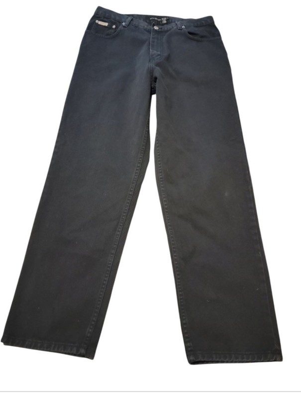 Mom Jeans Calvin Klein Mom Black Highrise Denim Straight Leg 34x30 Or Size 12