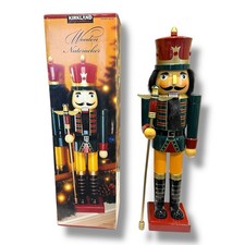 Large 24" Costco Wood Nutcracker King Or Soldier Jeweled Crown
