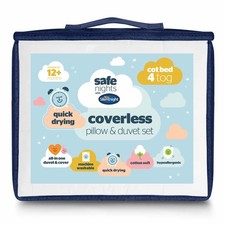 Silentnight Safe Nights Coverless Cot Bed Duvet & Pillow Set Soft Hypoallergenic