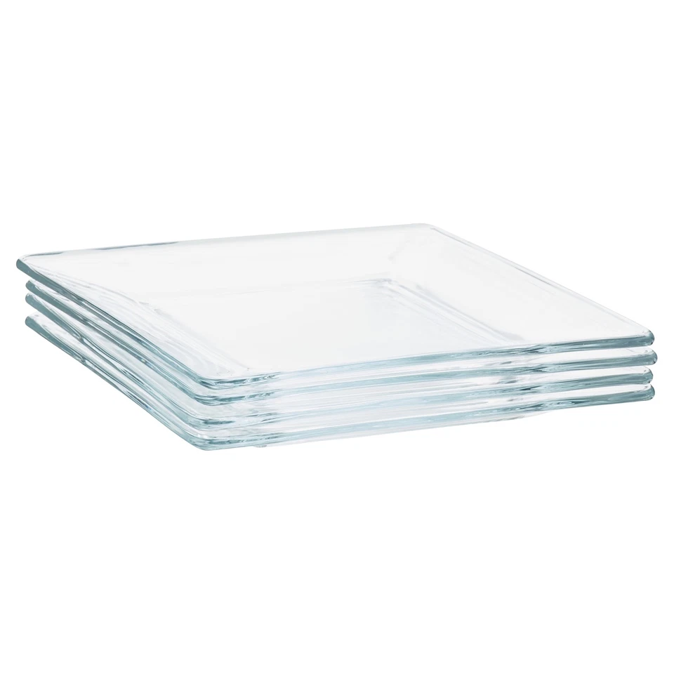 Mainstays 12-Piece Square Clear Glass Dinnerware Set - Image 4 of 4