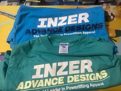 Inzer Powerlifting T Shirt Lot of 2 Men s Small Blue Shirts New Without Tags