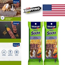 Chewable Treats for Guinea Pigs Pack of 4 Crunch Sticks Grain and Honey Flavor