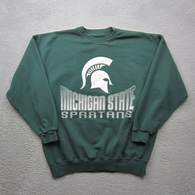 VTG Michigan State Spartans Sweatshirt Mens XL Green Crewneck Sweater 90s Y2K
