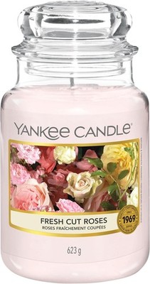 YANKEE CANDLE Fresh Cut Roses Duftkerze Gross Glas Brenndauer150h Aroma