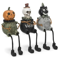 Transpac Boo Wicked Spooky Green 7.5 x 2.25 Resin Decorative Tabletop Figurine