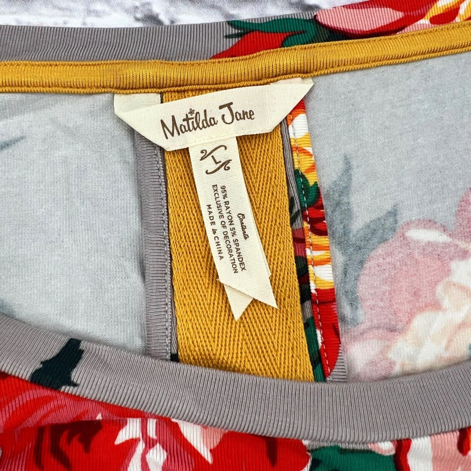 VETEMENTS Abito midi Matilda Jane donna sono un sognatore floreale luminoso manica lunga grigio grande