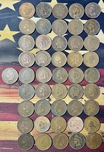 Indian Head Cent Pennies (1900-1907) 46 pc coin Lot - Good/Fine Cond. Full Dates