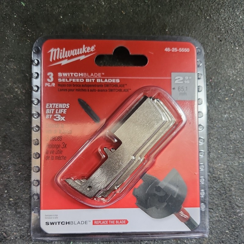Milwaukee 48-25-5550 Switchblade 3 Selfeed Bit Blades Pack NEW