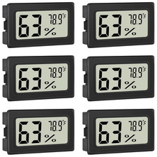 6 Pack Digital Thermometer Hygrometer Indoor Temperature Humidity Meter LCD
