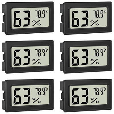 6 Pack Digital Thermometer Hygrometer Indoor Temperature Humidity Meter LCD