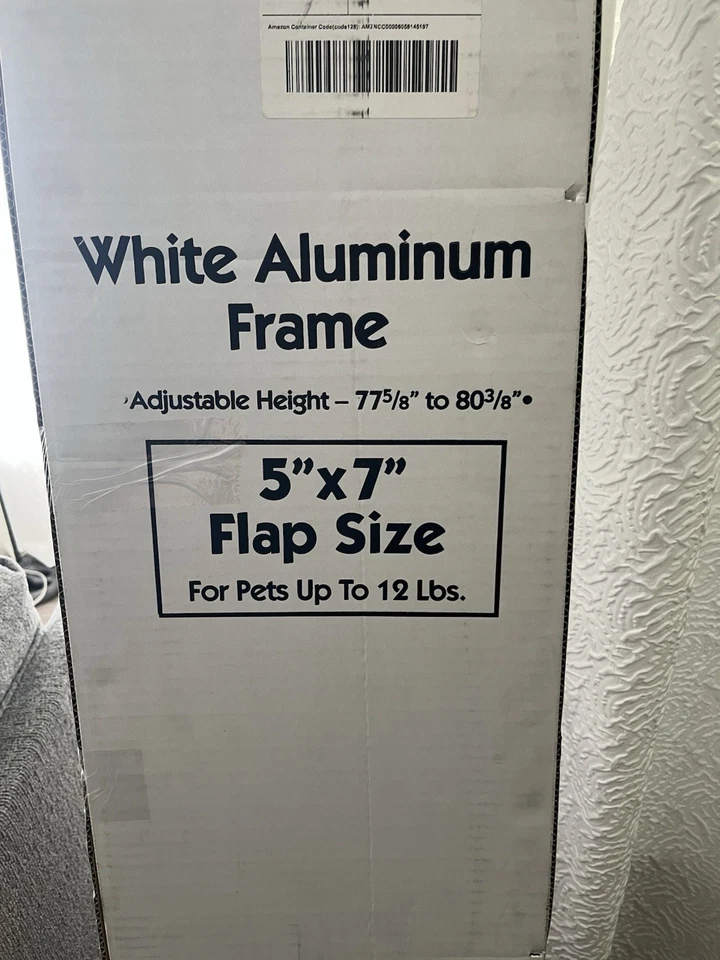 Aluminum Pet Sliding Patio Door, Adjustable Height 77-5/8" to 80 3/8" 5x7" Flap - Image 2 of 3