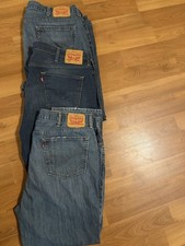 Lot Of 3 Mens Levis 559 44x32 Blue Jeans