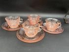 MacBeth Evans "DOGWOOD" Pink Depression Glass ~ Set of 4 ~ Cups & Saucers
