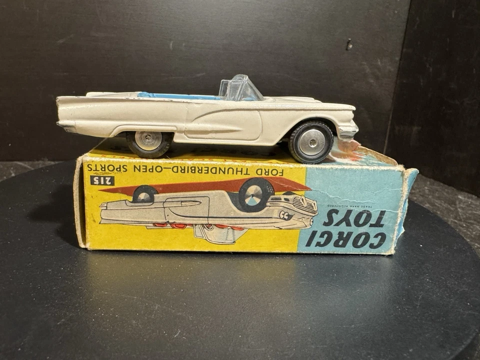 CORGI TOYS 215 * FORD THUNDERBIRD OPEN SPORT * WHITE * 1:43 * OVP * 1960 - Bild 3 von 4