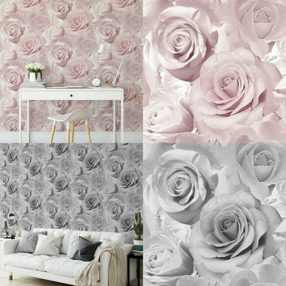 Gray Flower Wallpaper  About Murals